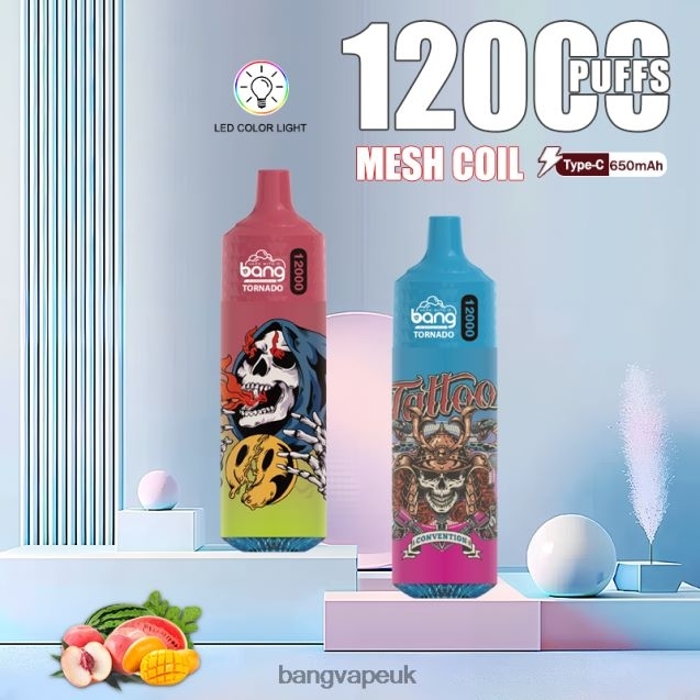 Bang Vape Tornado 12000 puffs with LED & Mesh Coil - B206084 Vape Gang London Disposable