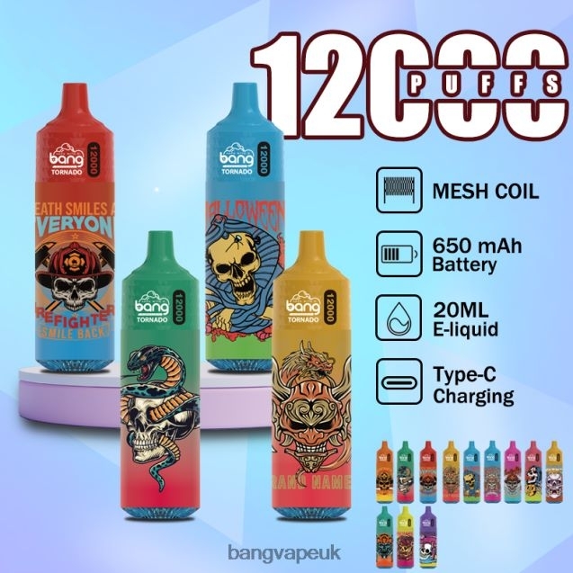 Bang Vape Tornado 12000 puffs with LED & Mesh Coil - B206084 Vape Gang London Disposable