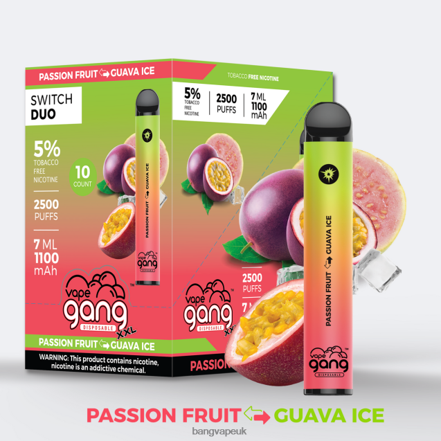 Vape Gang Switch Duo 2 flavors (Box of 10) - B2060844 Vape Gang London Passionfruit - Guava Ice