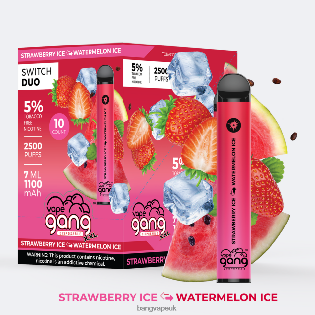 Vape Gang Switch Duo 2 flavors (Box of 10) - B2060847 Bang King Vape 12000 UK Strawberry Ice - Watermelon Ice