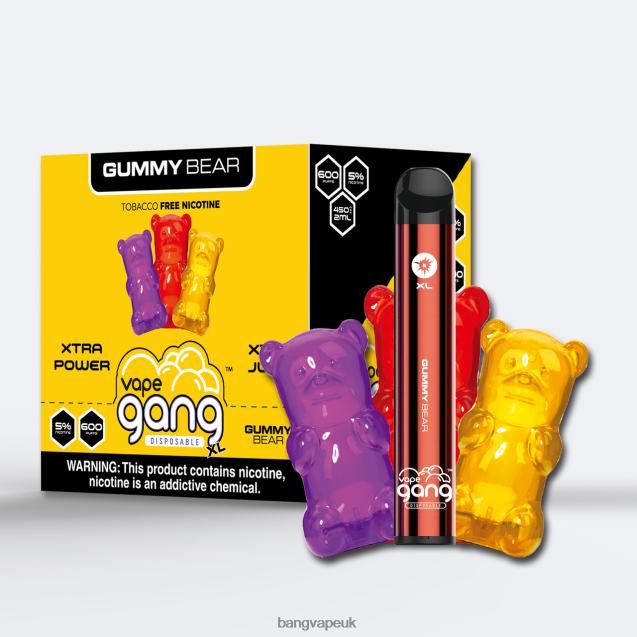 Vape Gang XL Disposable Vapes 600 puffs (Box of 10) - B2060864 Bang Vape UK Gummy Bear