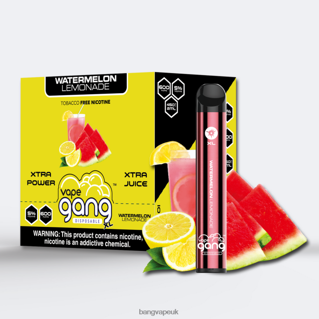 Vape Gang XL Disposable Vapes 600 puffs (Box of 10) - B2060865 Bang Vape London Watermelon Lemonade