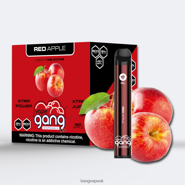 Vape Gang XL Disposable Vapes 600 puffs (Box of 10) - B2060873 Vape Gang UK Red Apple